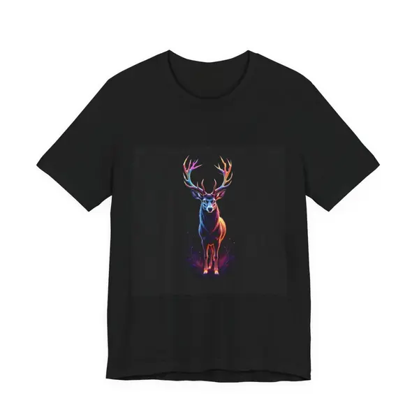 Magical deer with crystal antlers reflecting rainbow prisms
