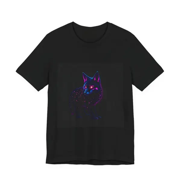 Cyberpunk fox with neon circuitry patterns glowing through fur