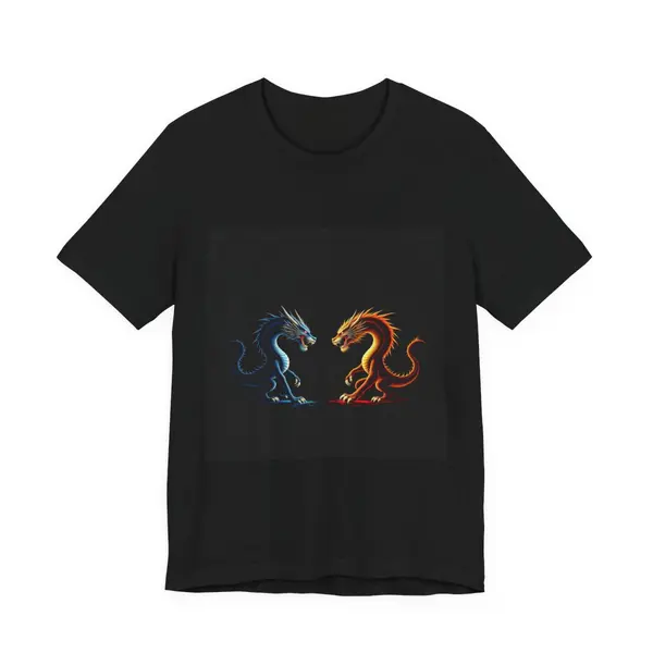 Dragon and tiger facing each other, yin yang martial arts