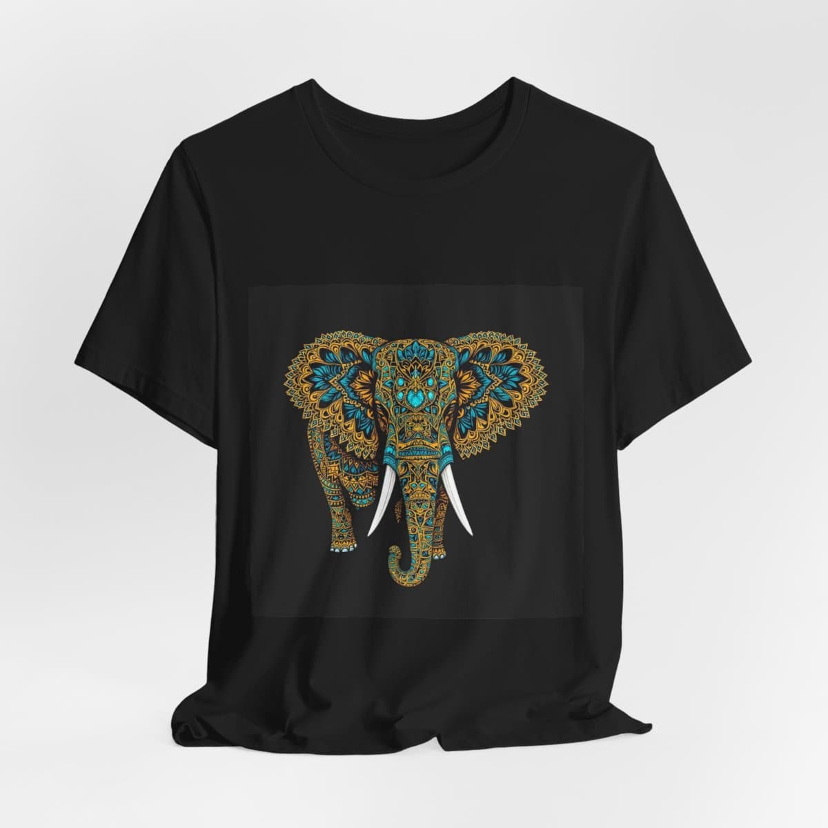 Tribal mandala elephant with intricate geometric patterns