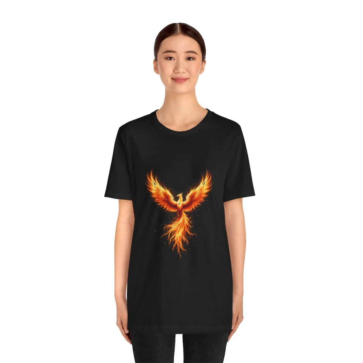 Phoenix rising from flames, epic fantasy