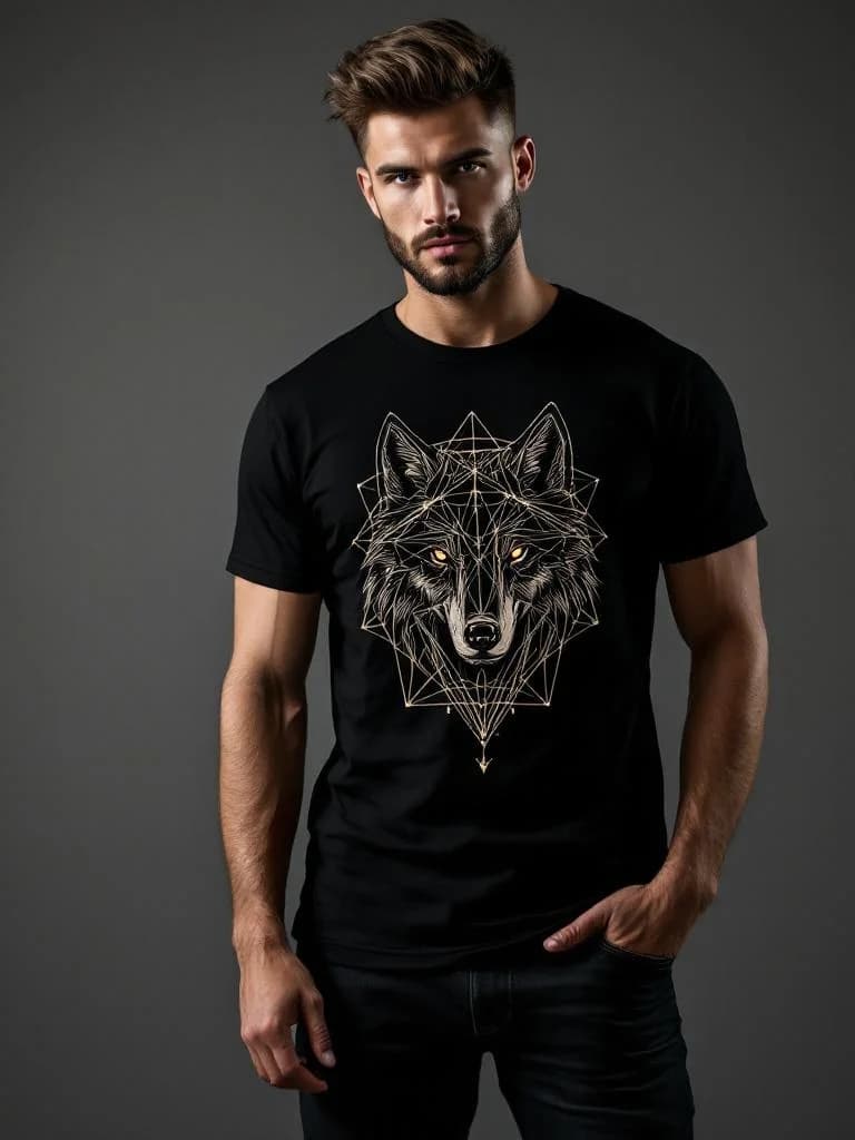 Geometric wolf, sacred geometry