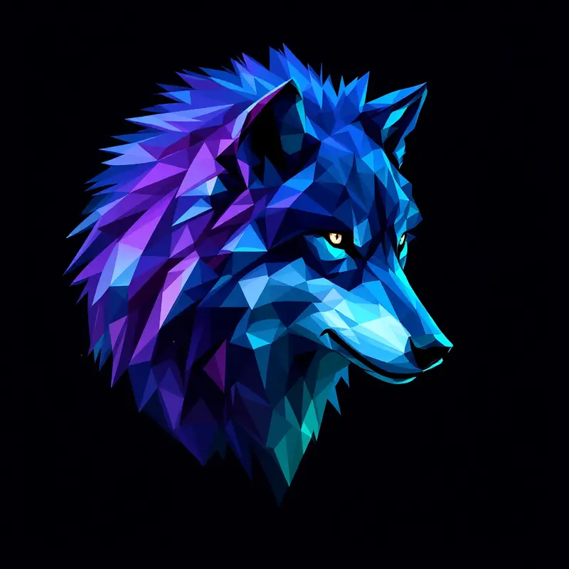 Geometric wolf, sacred geometry