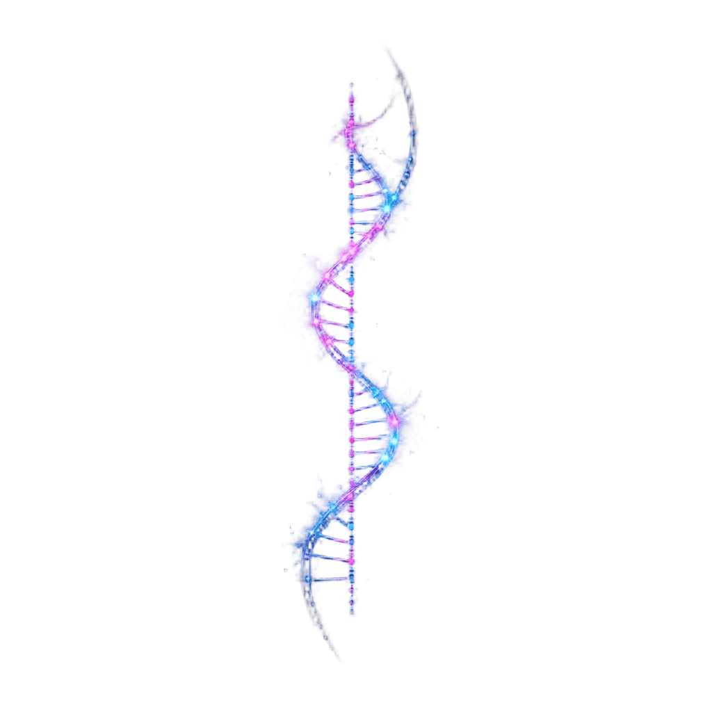 Dna Helix Made of Binary Code and Neon Lights