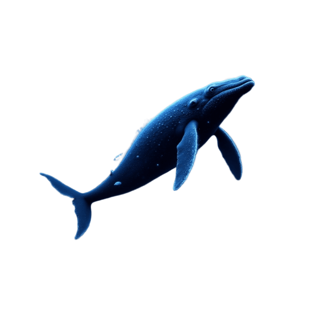 Whale Diving with Bioluminescent Creatures