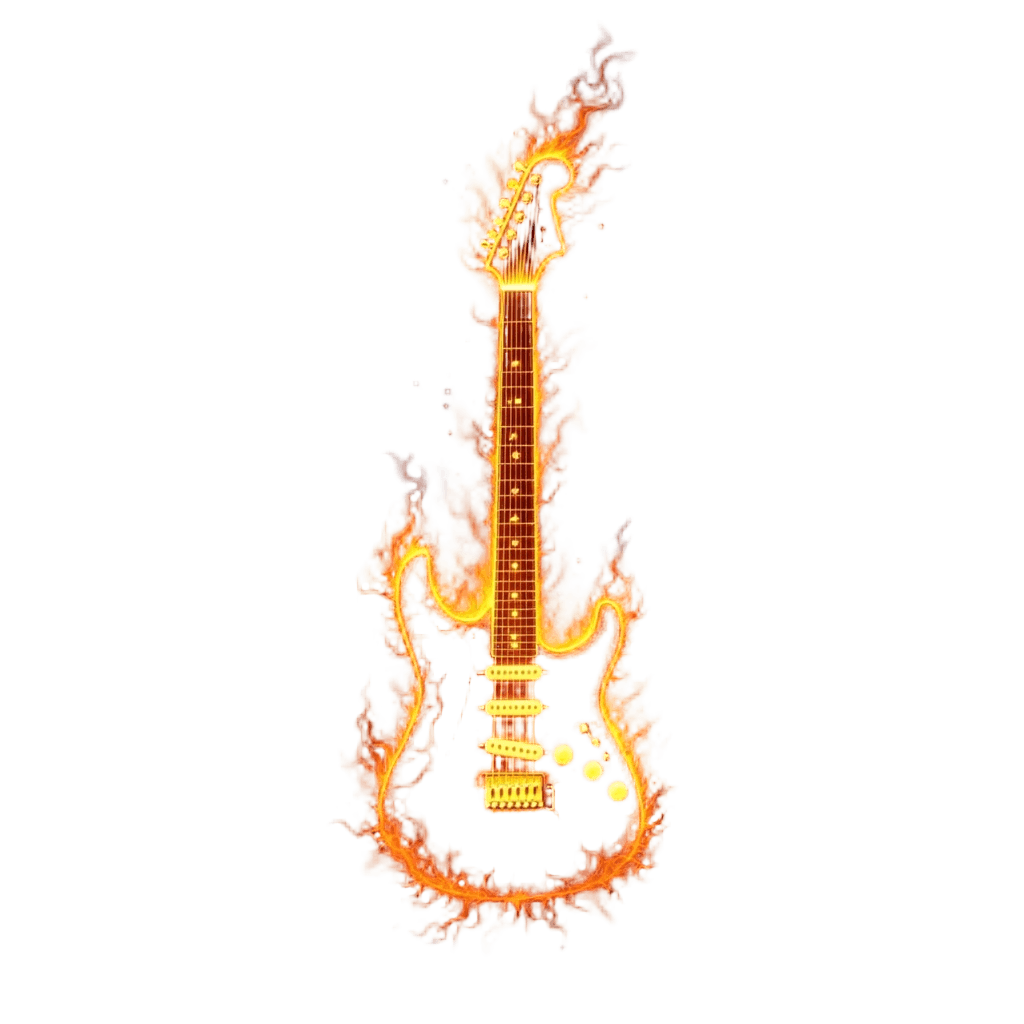 Guitar Made of Flames and Smoke