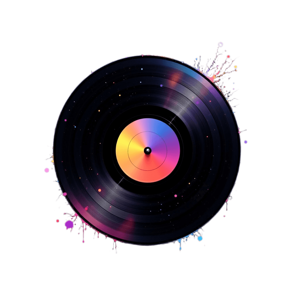 Vinyl Record Melting with Psychedelic Colors