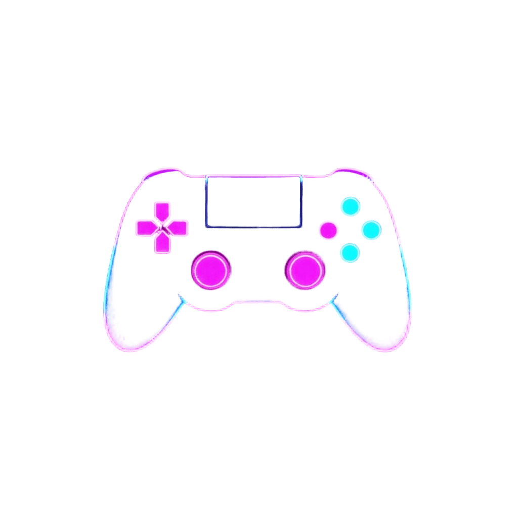 Retro Pixel Art Gaming Controller with Neon Glow
