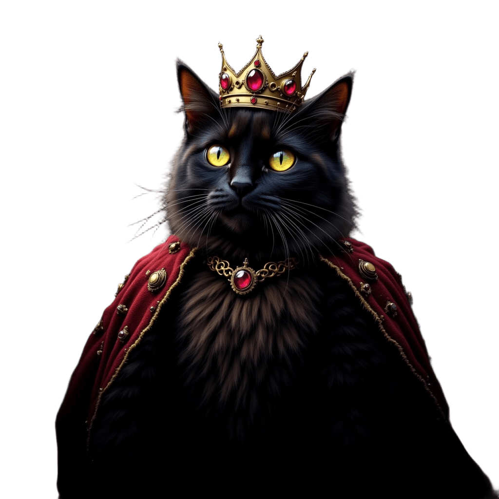 Persian Cat Queen with Jeweled Crown