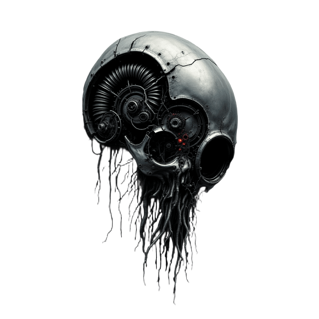 Biomechanical Skull Half Machine Half Organic