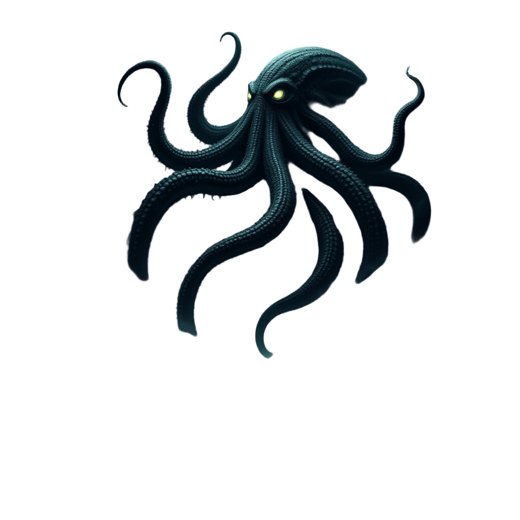 Cthulhu Rising From Dark Ocean with Tentacles