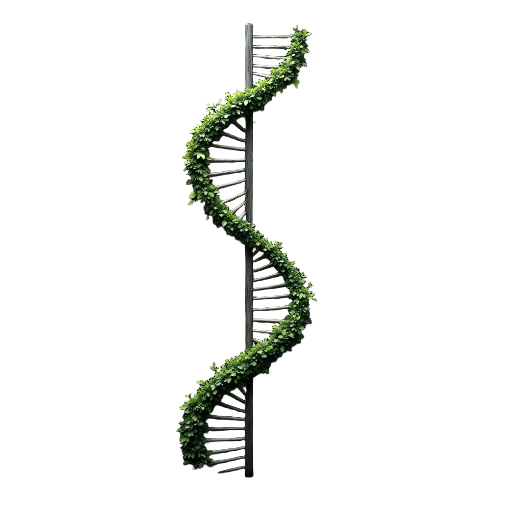 Dna Helix Transforming Into Tree with Leaves