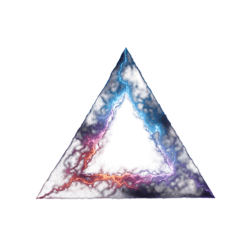 Optical Illusion Impossible Triangle with Galaxy
