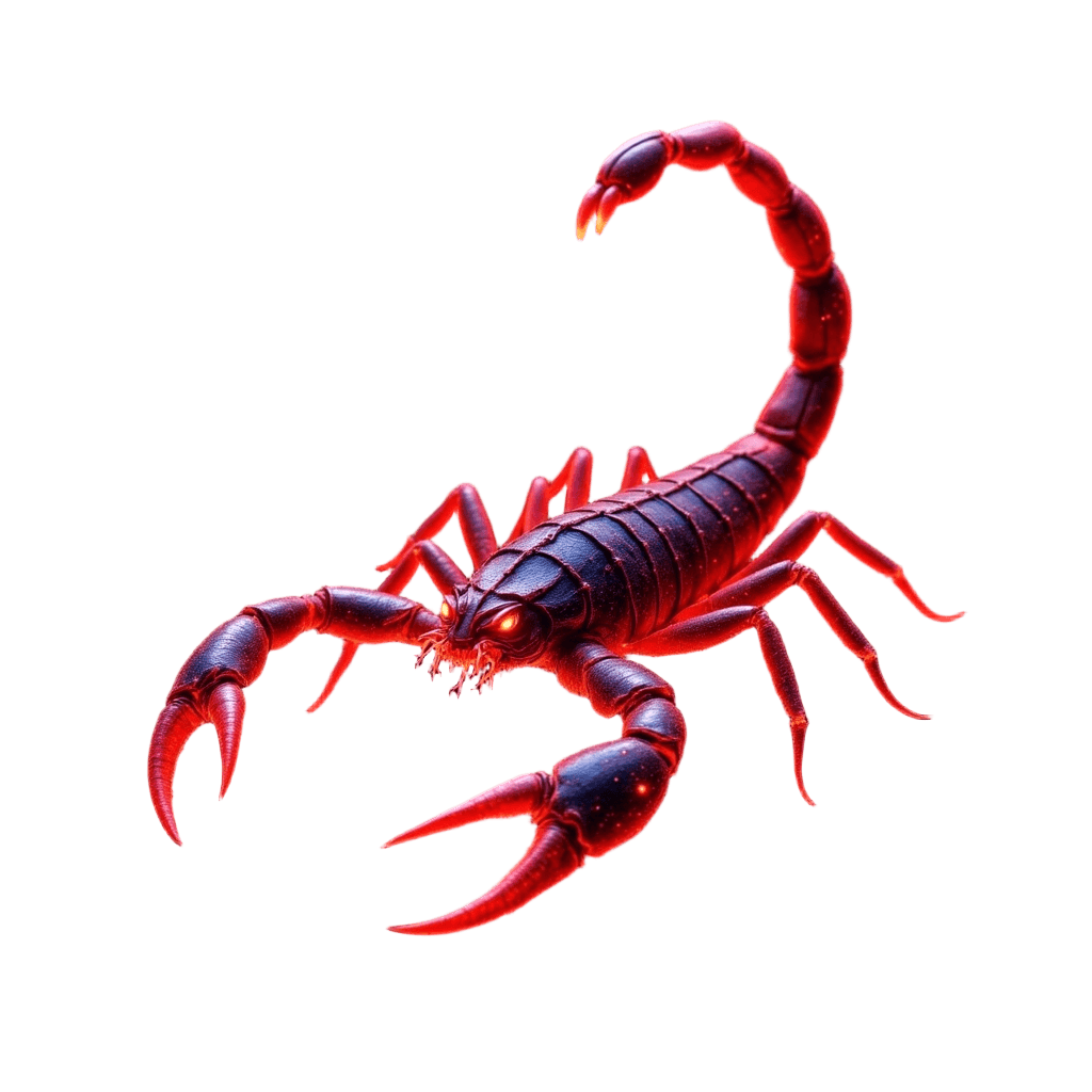 Scorpio Zodiac Scorpion with Glowing Red Constellation
