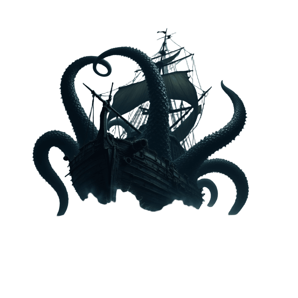 Kraken Tentacles Wrapping Around Sinking Pirate Ship