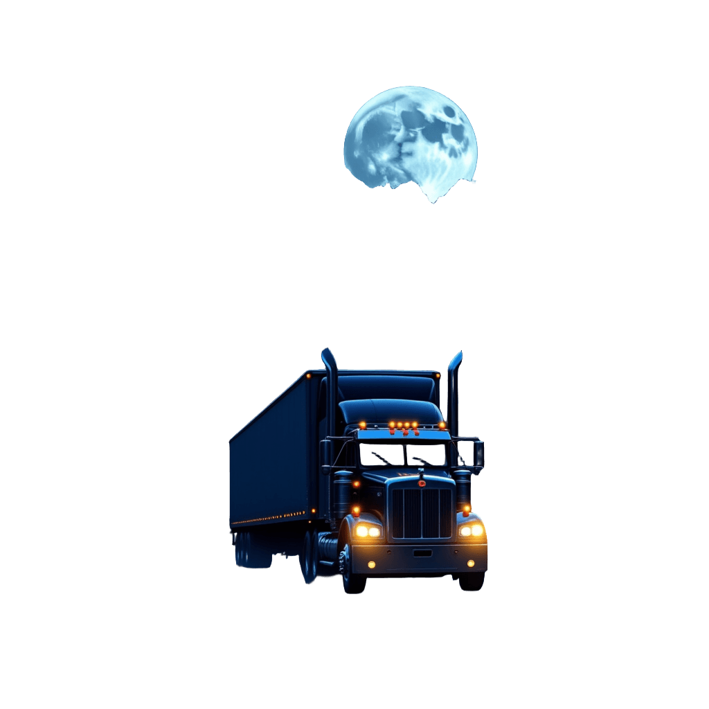 Trucker Wolf Driving Big Rig Through Mountains