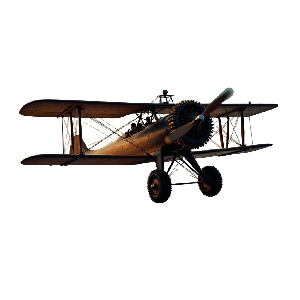 Vintage Biplane Trailing Colored Smoke