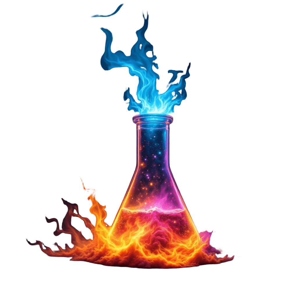 Chemistry Flask Creating a Phoenix From Reactions