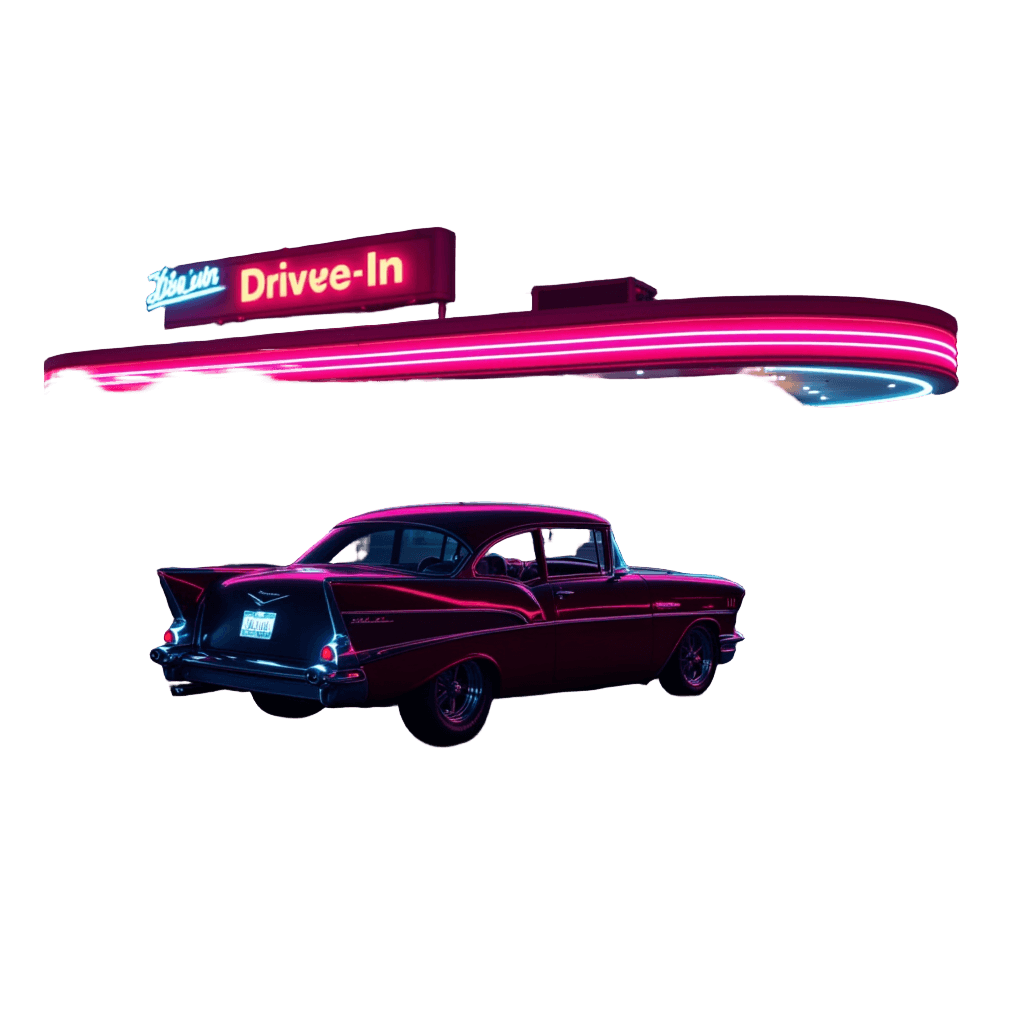 1957 Chevy Bel Air at Neon Drive-in Diner