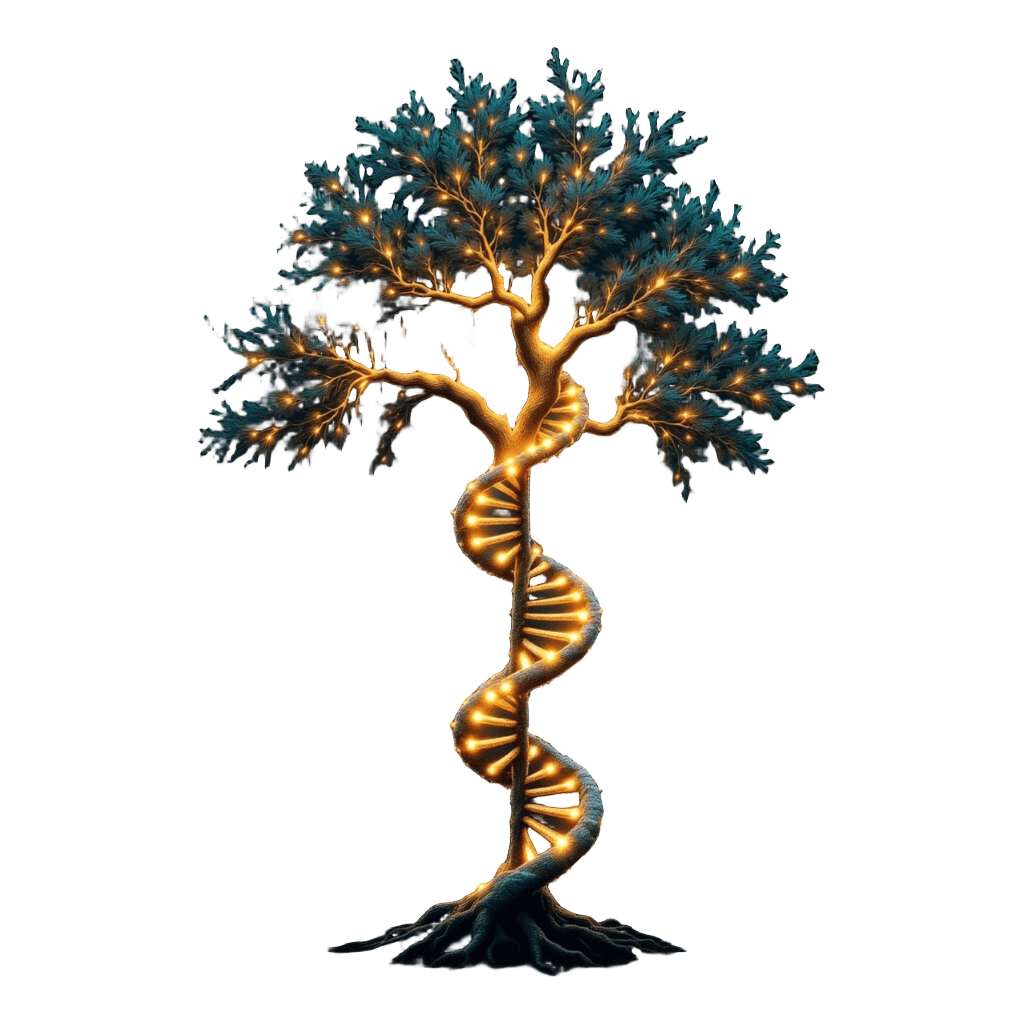 Dna Helix Transforming Into Tree of Life