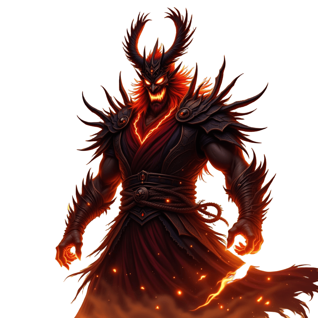 Anime Demon Slayer with Flame Breathing Technique