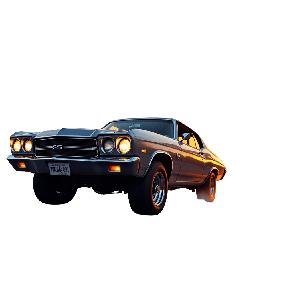 Lowrider with Hydraulics Under Palm Trees