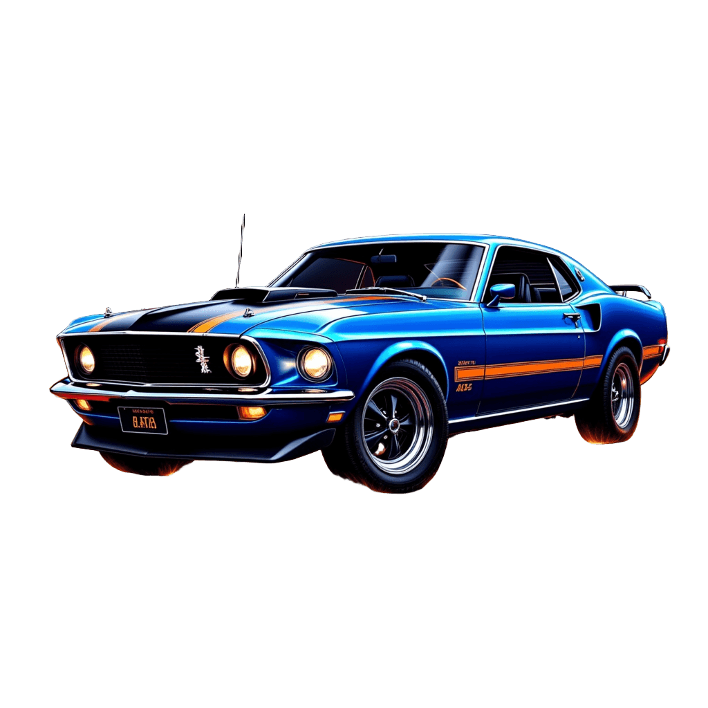 Classic 1969 Mustang Fastback with Flames