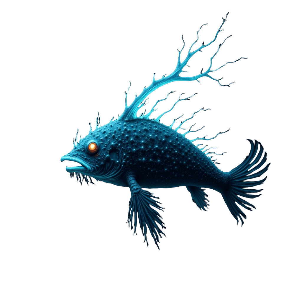 Deep Sea Anglerfish with Bioluminescent Glow