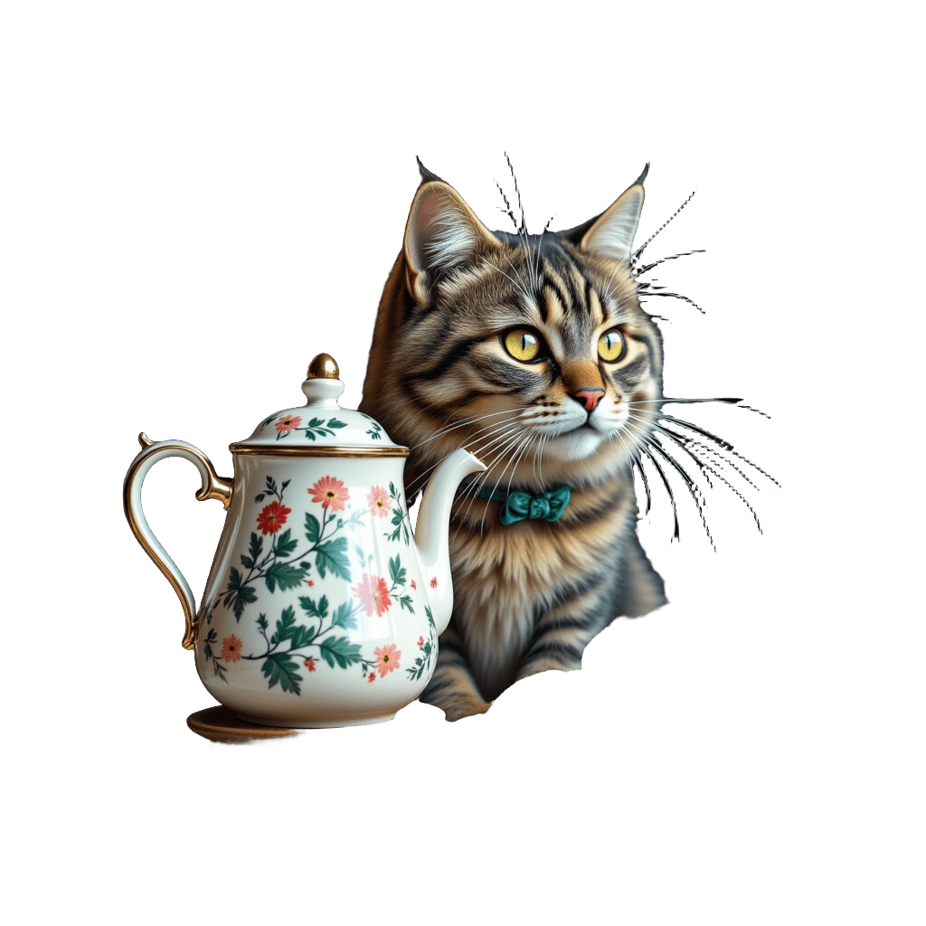 Cats Running a Tiny Tea Shop with Pastries