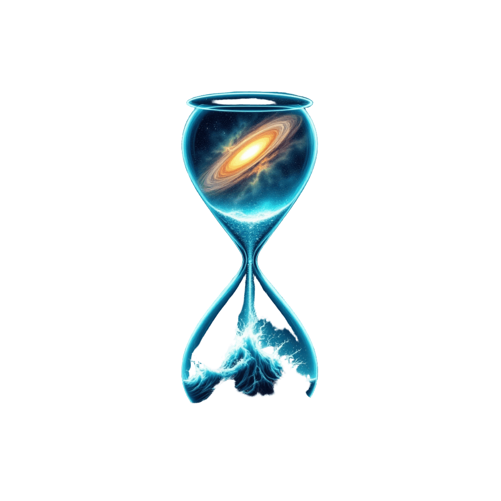 Hourglass with Universe and Ocean Inside