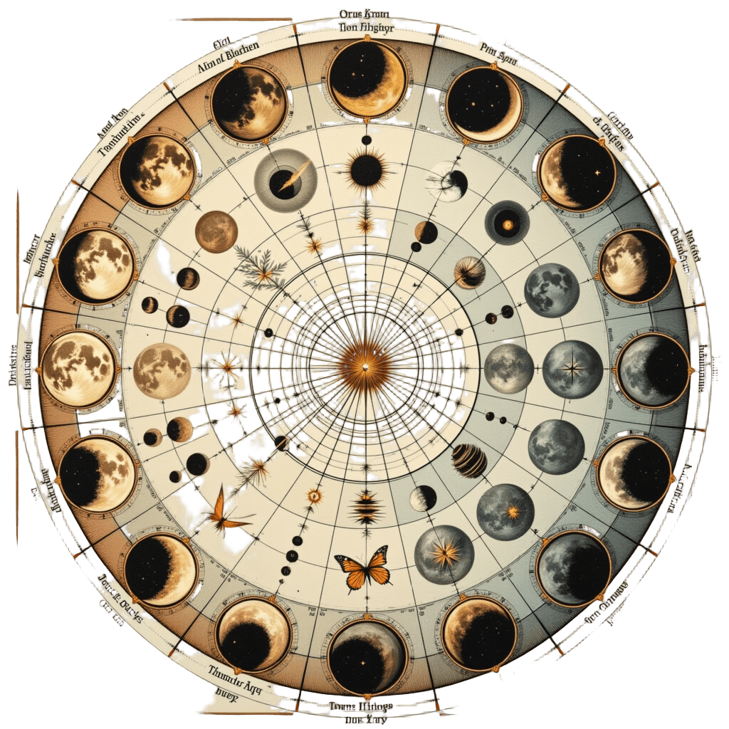 Moon Phases with Botanical Constellations