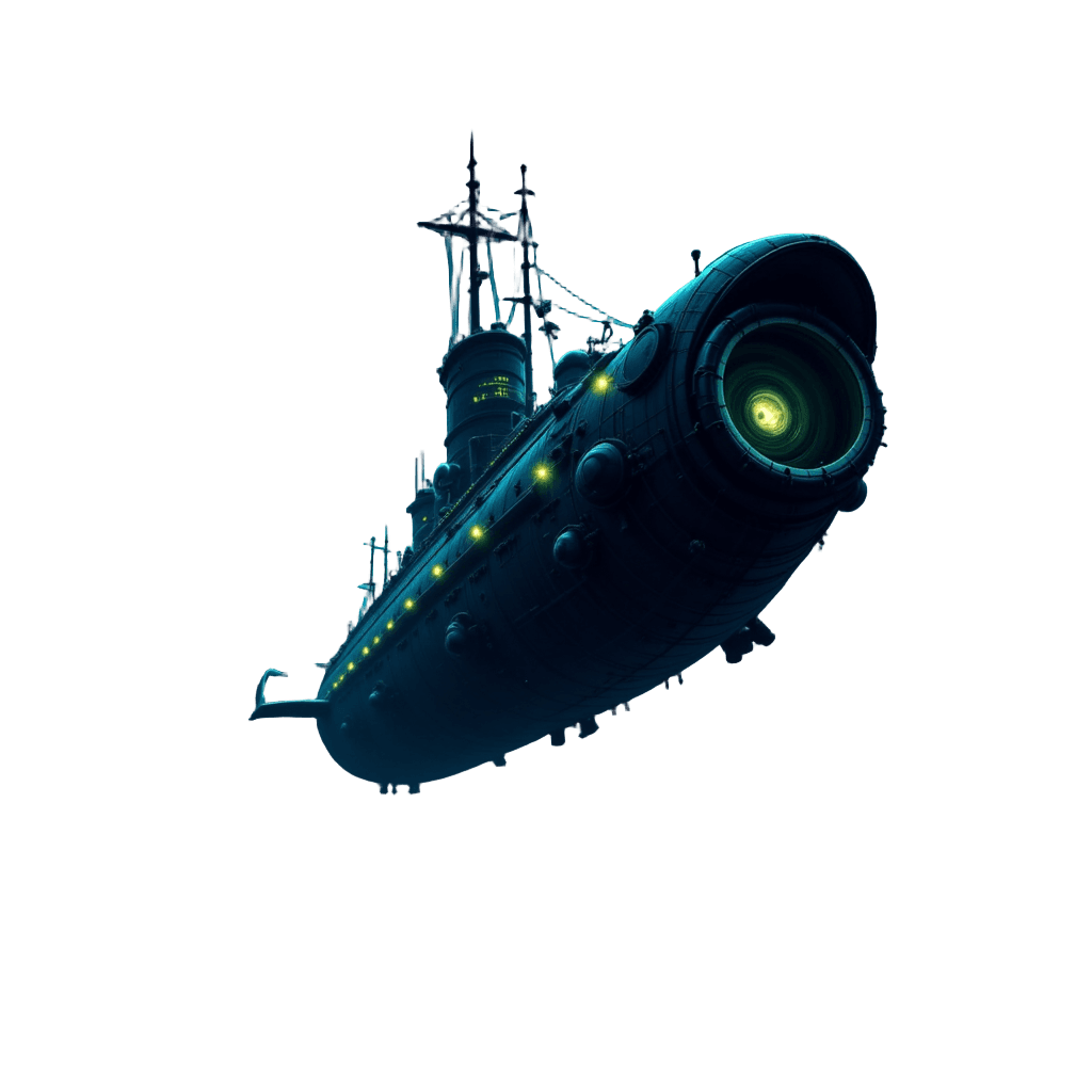Nautilus Submarine Exploring Deep Sea Creatures