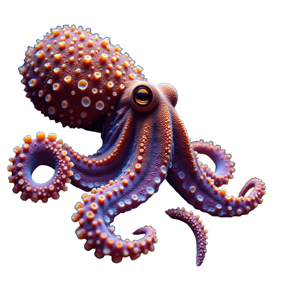 Octopus Camouflaging with Coral Reef Colors
