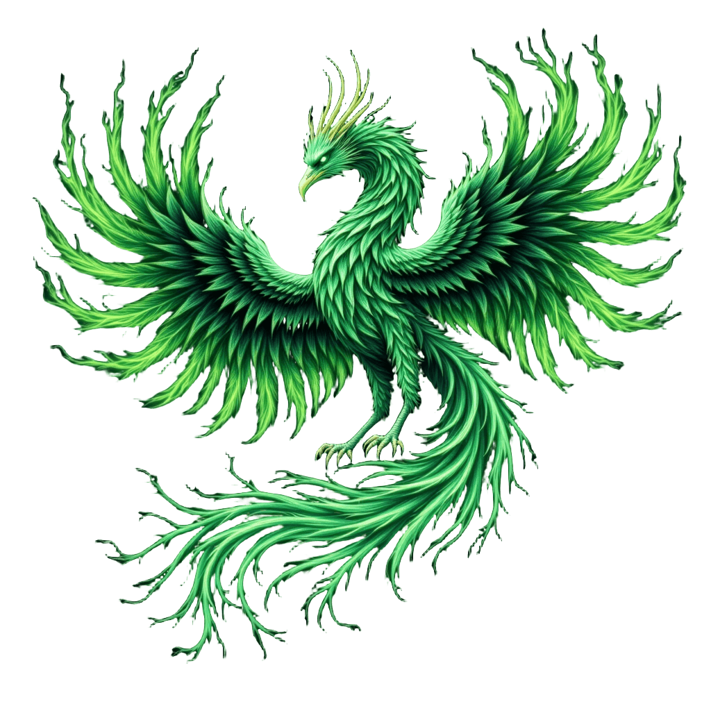 Celtic Phoenix of Spirals Rising From Flames