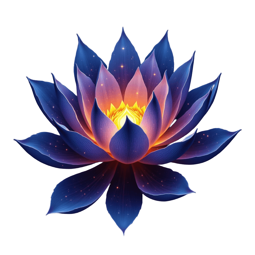 Lotus Flower with Galaxies Inside Petals