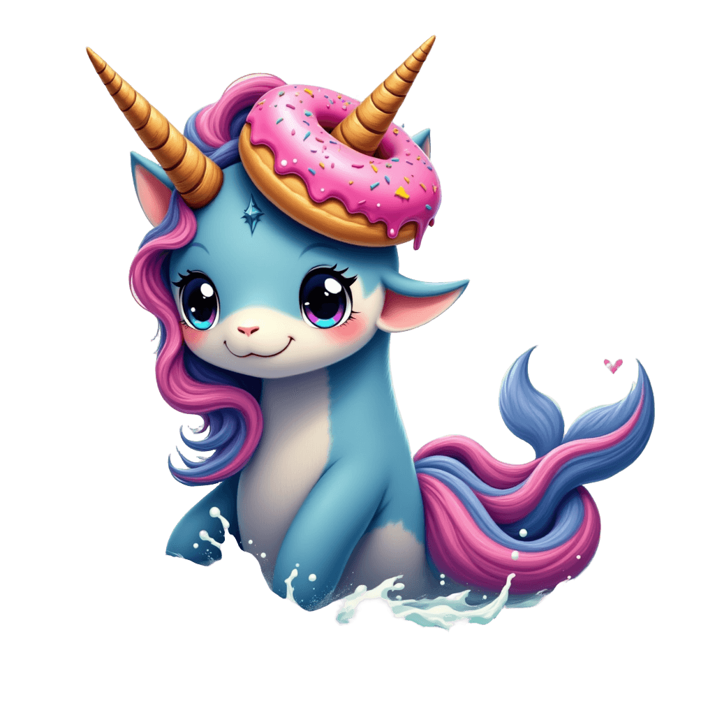 Narwhal with Donut on Its Horn