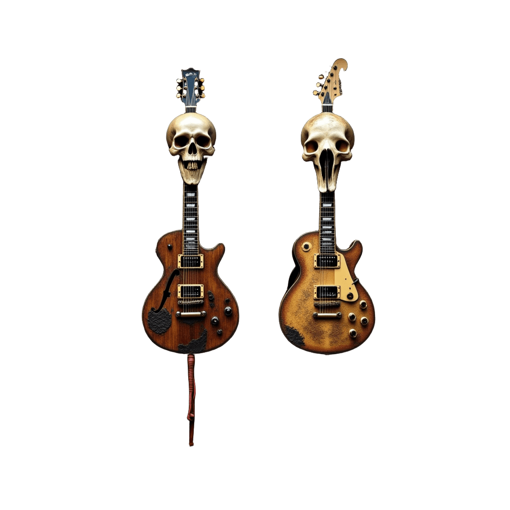 Vintage Saloon Doors with Skull and Guitars