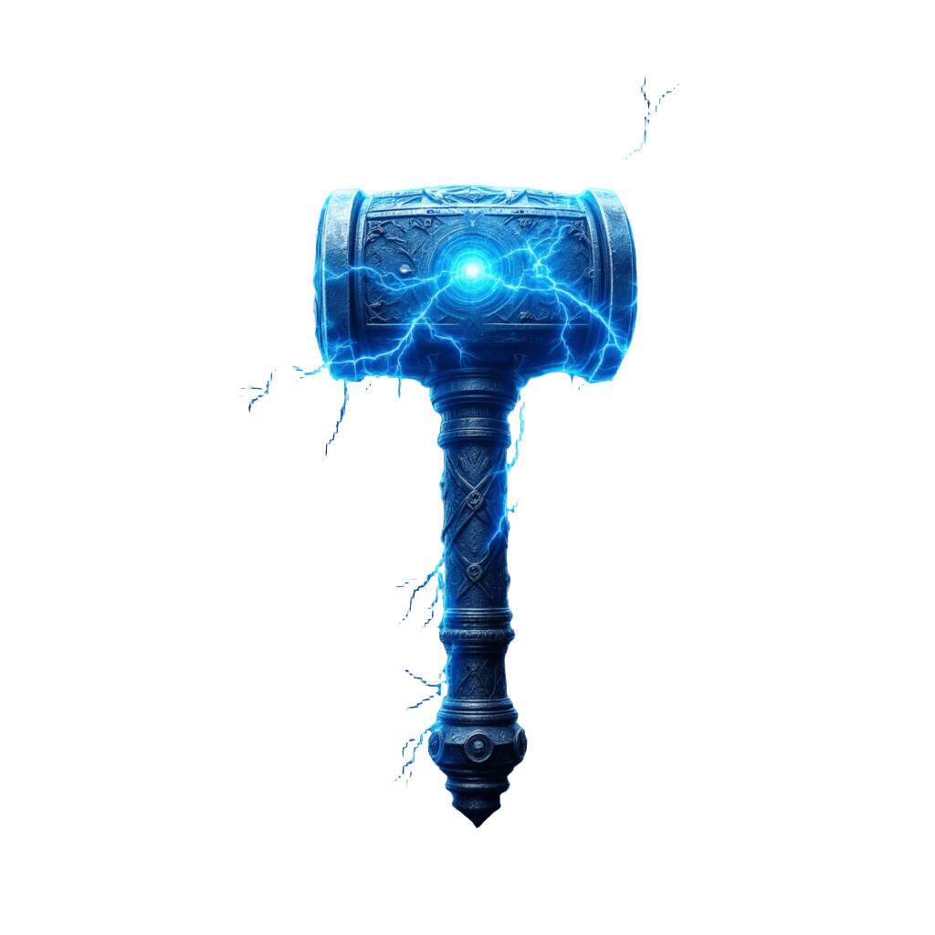 Thor Hammer Mjolnir with Lightning and Runes