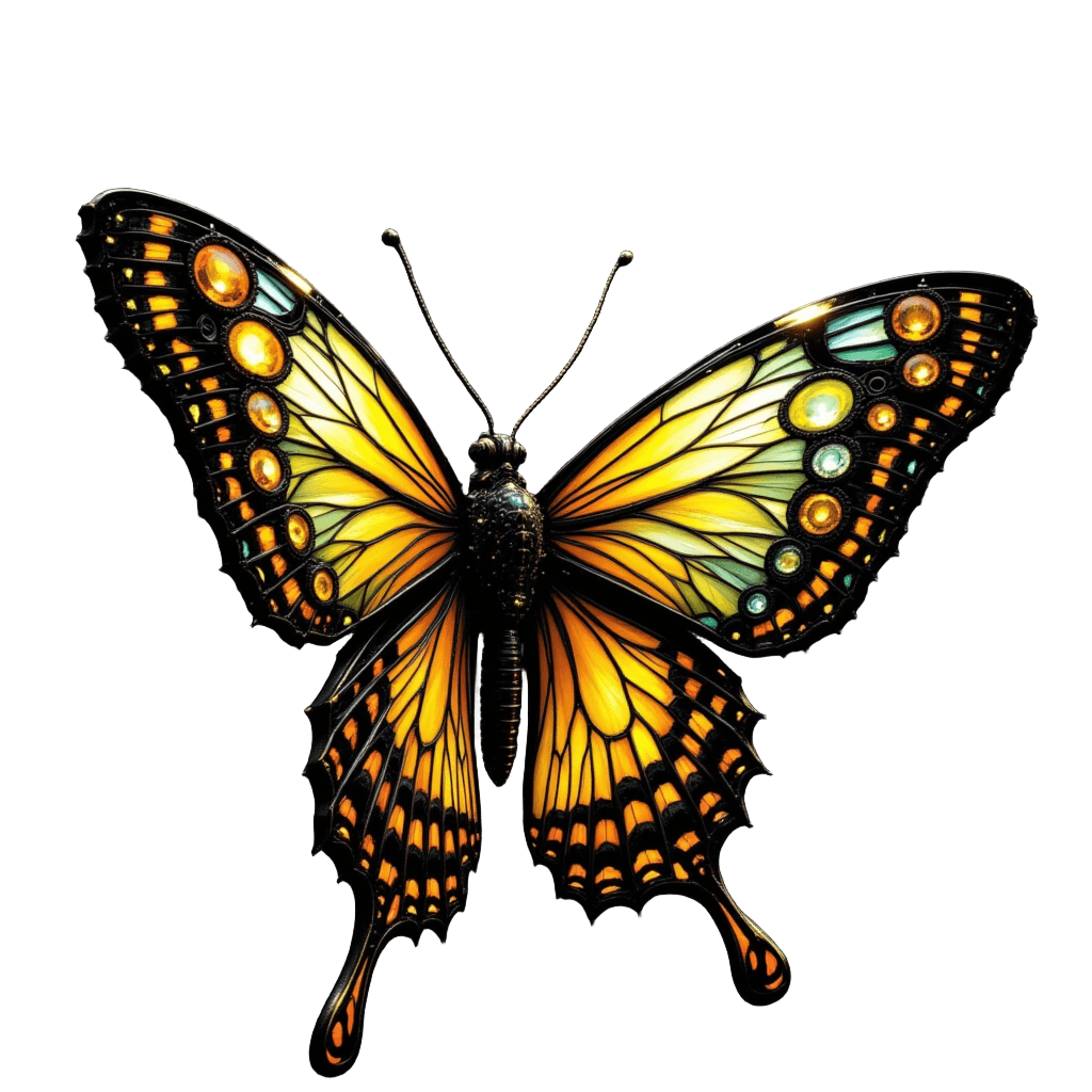 Clockwork Butterfly Glass