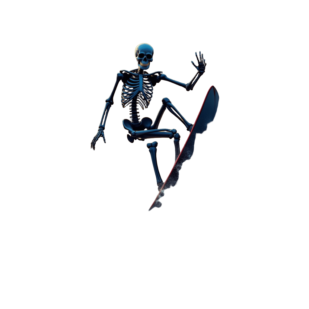Skeleton Surfer Sunset