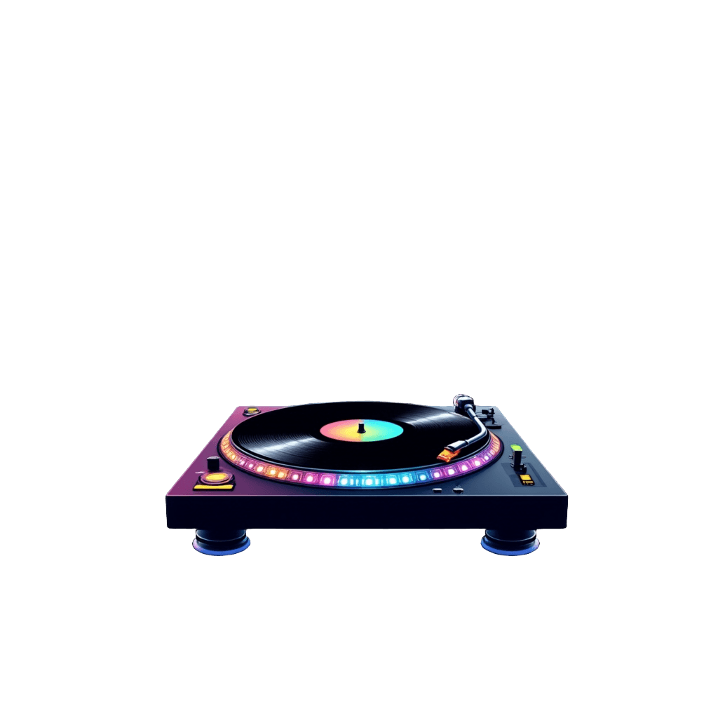 Dj Turntable Cityscape