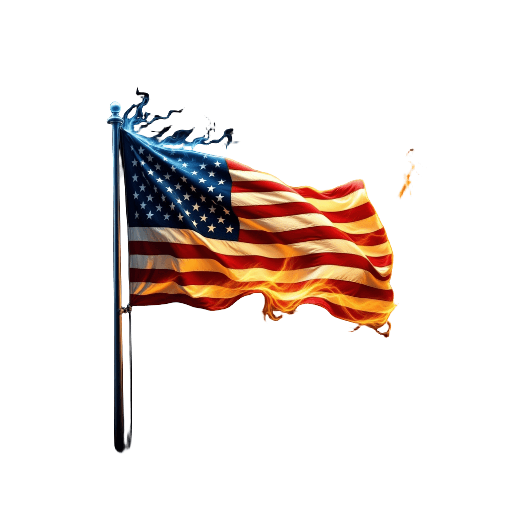Flag Fire Smoke
