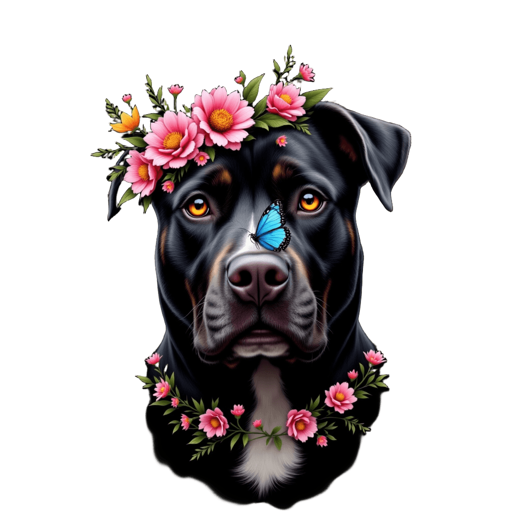 Gentle Pitbull Flowers