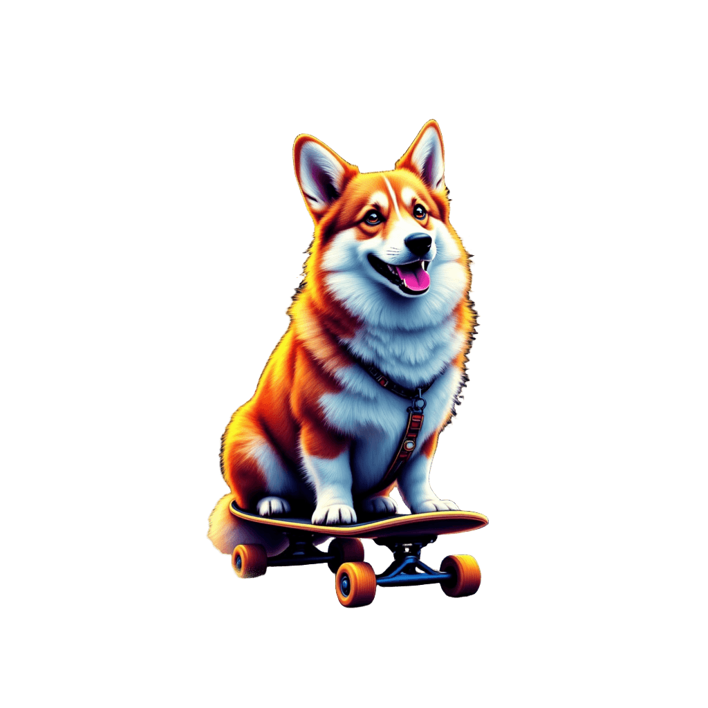 Skater Corgi Neon