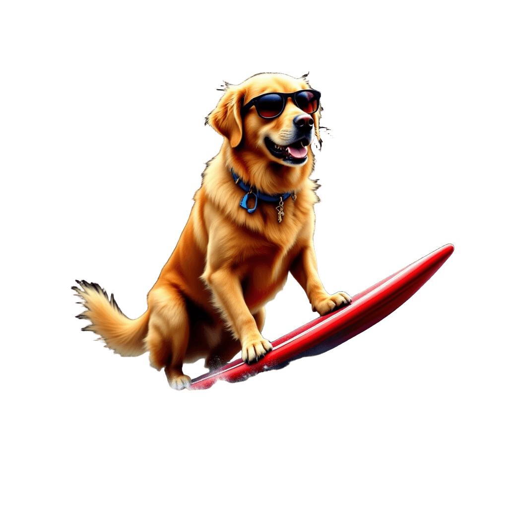 Surfer Golden Retriever