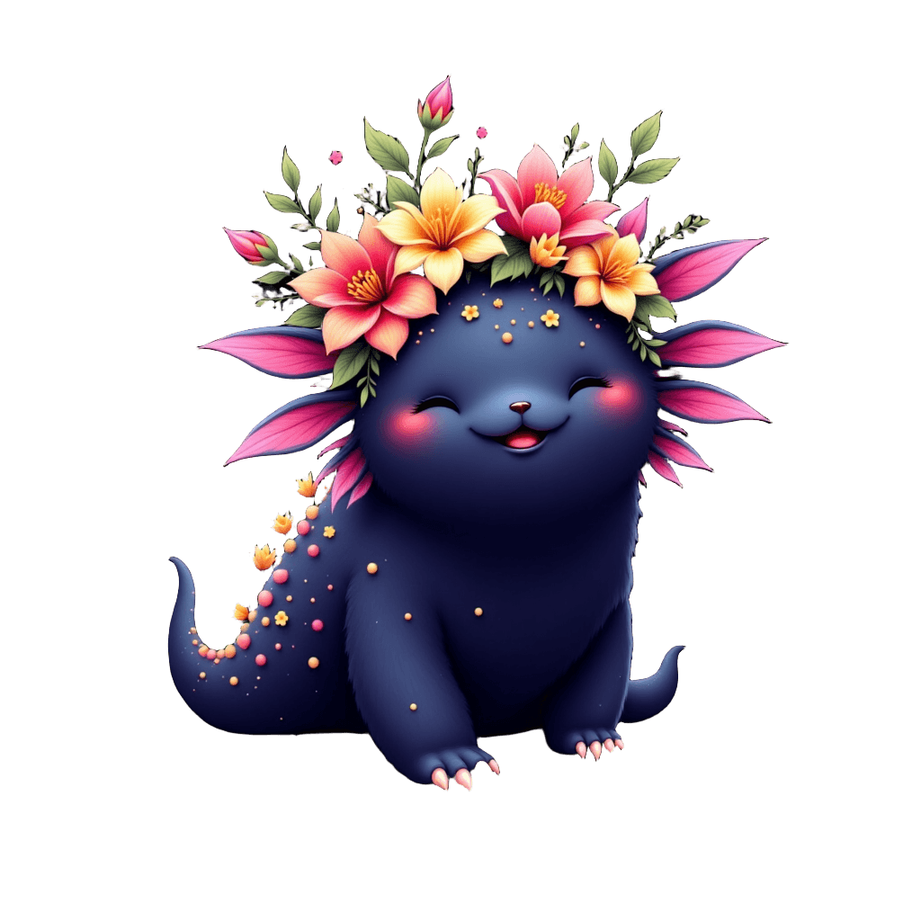 Cute Axolotl Flowers