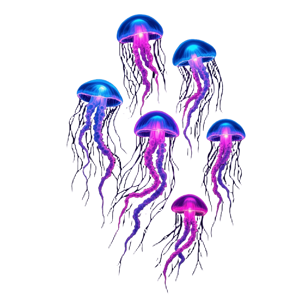 Neon Jellyfish Swarm