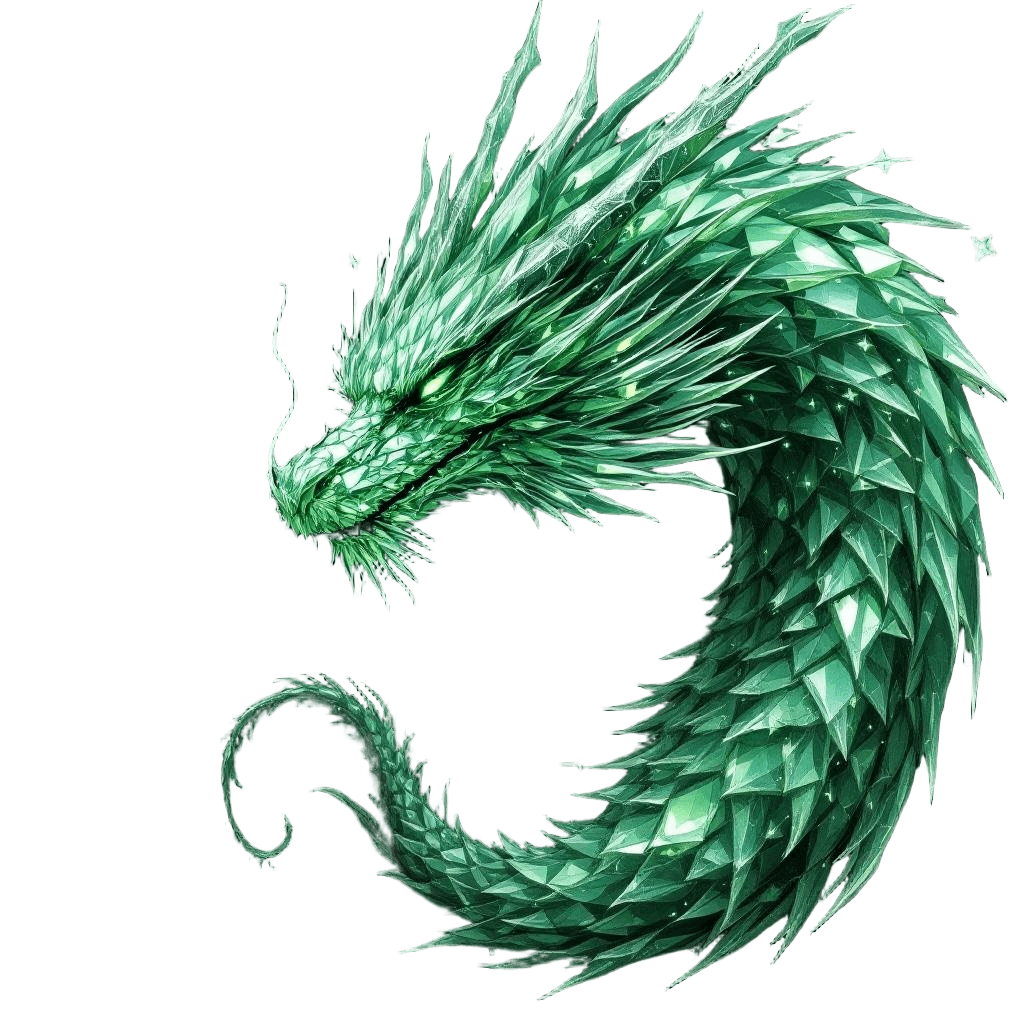 A Dragon Made Entirely of Emerald Gemstone