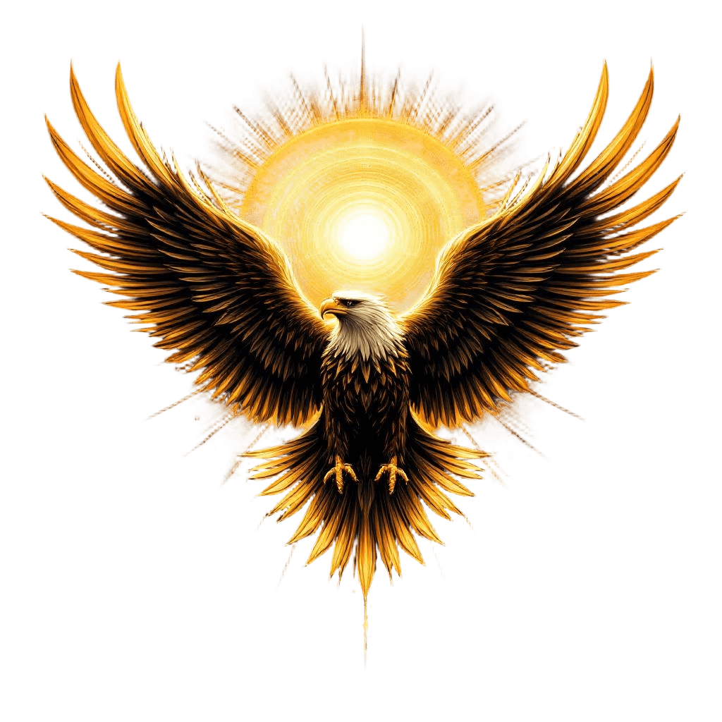 A Golden Eagle Soaring with Wings Fully Spread