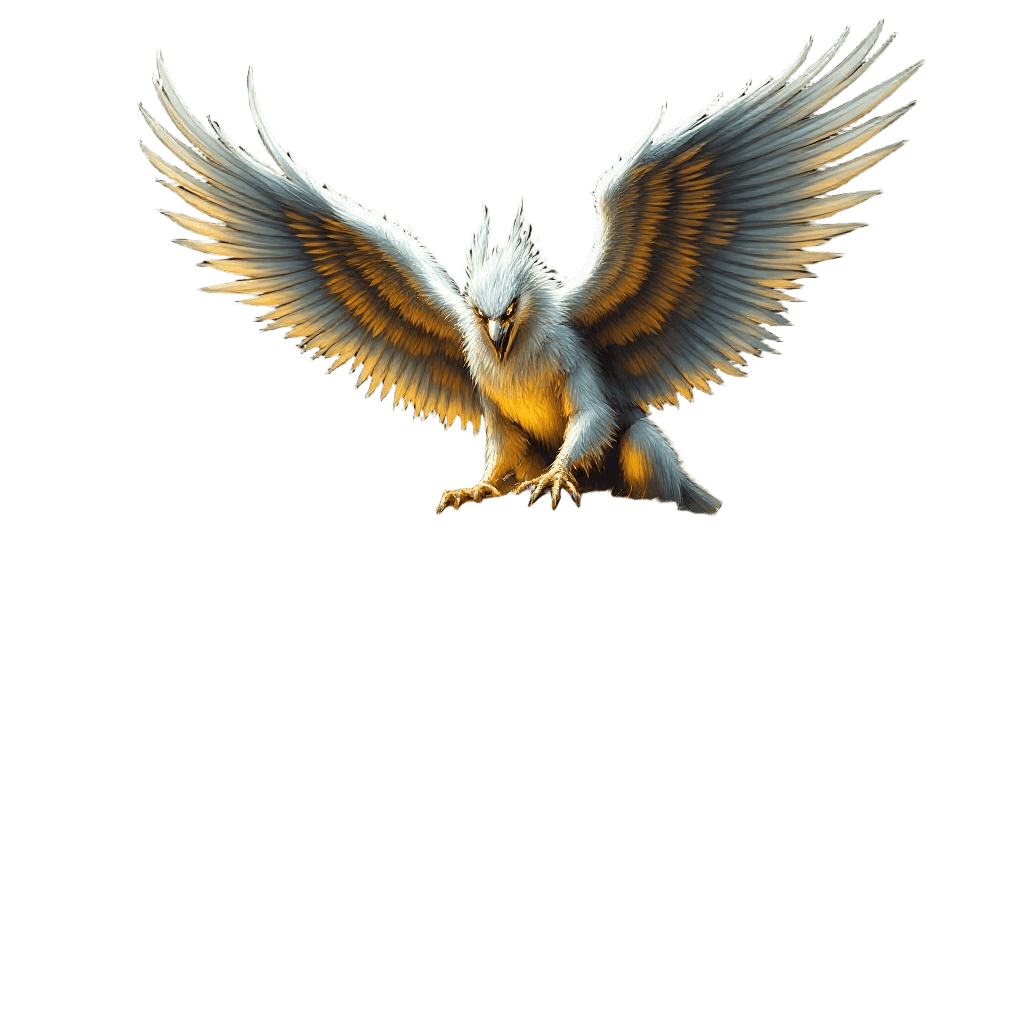 A Griffin Protecting Its Nest of Golden Eggs on a Mountain Peak